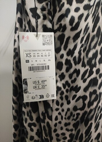 xs Beden Zara leopar desen elbise