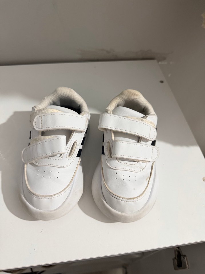 Beyaz Erkek Çocuk Spor Ayakkabı Velcro Bantlı - Görsel 3