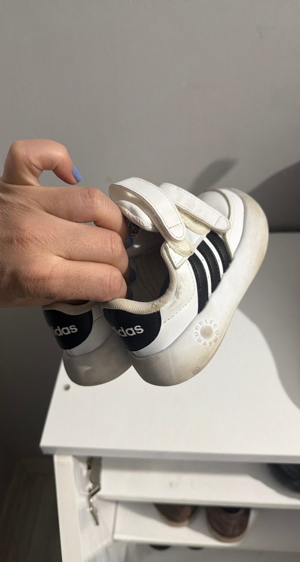 Erkek Çocuk Beyaz Cırt Cırtlı Spor Ayakkabı - Görsel 4