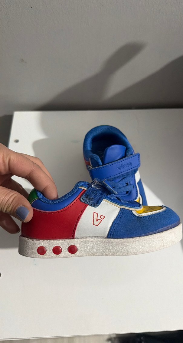 Renkli Erkek Çocuk Sneakers Velcro Bantlı - Görsel 3