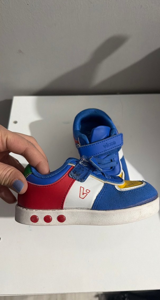 Renkli Erkek Çocuk Sneakers Velcro Bantlı - Görsel 2