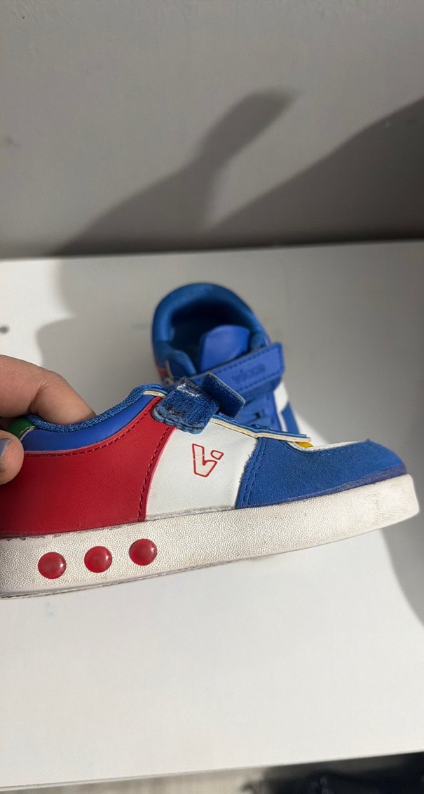 Renkli Erkek Çocuk Sneakers Velcro Bantlı - Görsel 4