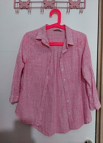 PEMBE ÇİZGİLİ GÖMLEK