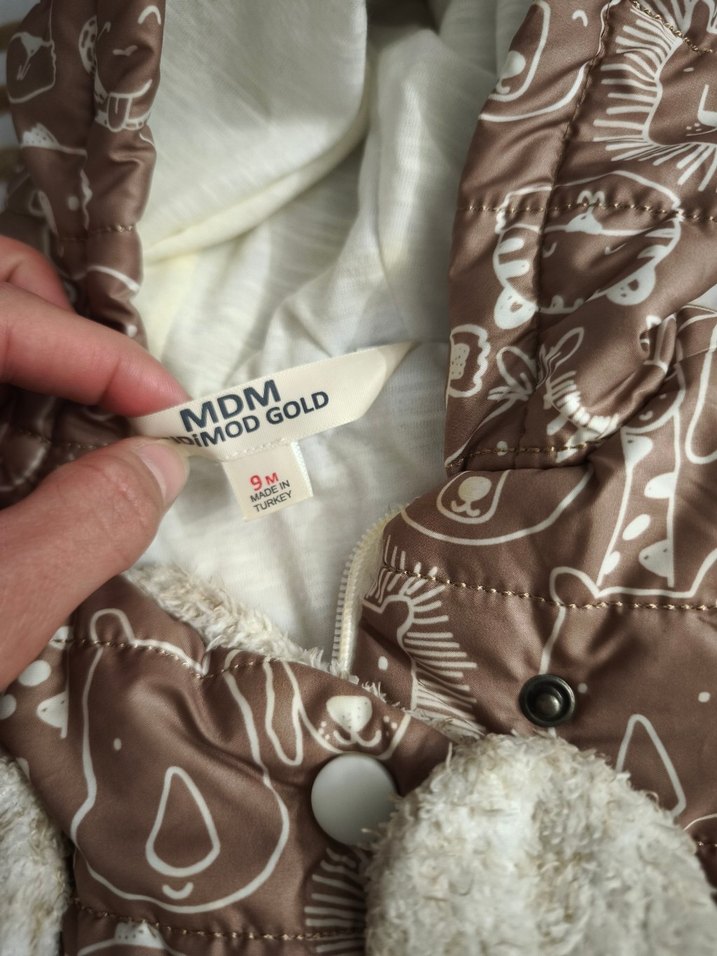 Kahverengi Nakışlı Bebek Kayak Tulumu - Görsel 2