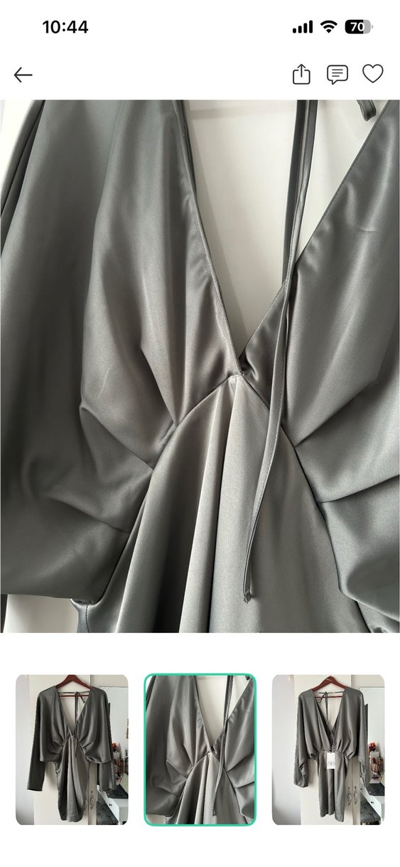 Zara Saten Mini Elbise — görsel 3/5