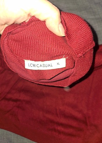 Kırmızı Boğazlı Kadın Kazak - Görsel 3