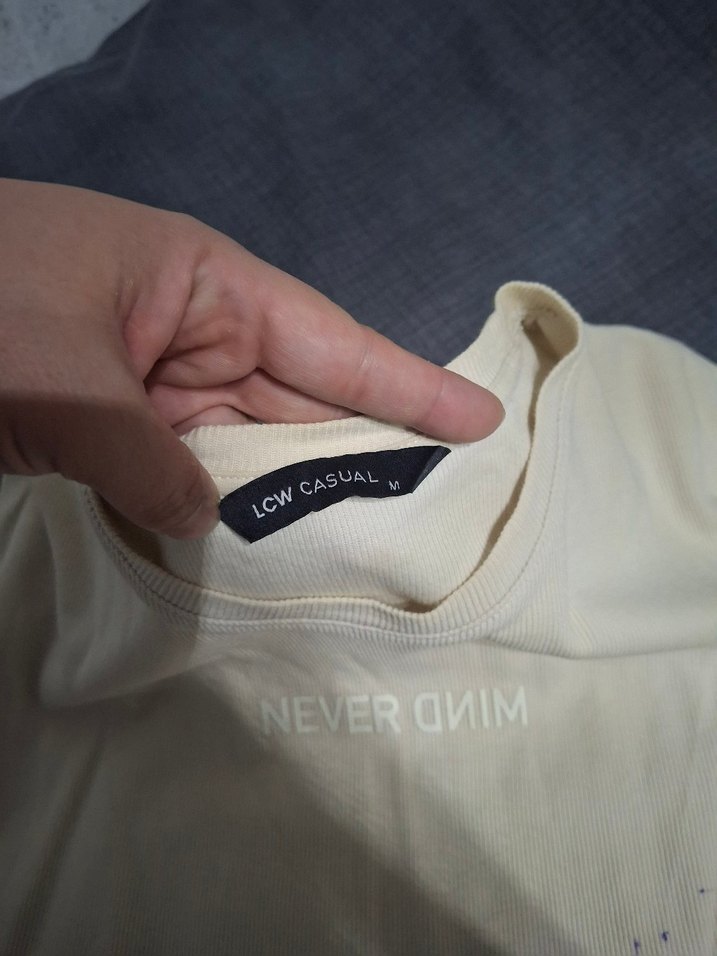 krem Kısa Kollu erkek Tişörtü - Görsel 3