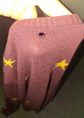 Mor Düğmeli Uzun Kollu Hırka - Görsel 3