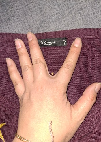 Mor Düğmeli Uzun Kollu Hırka - Görsel 2