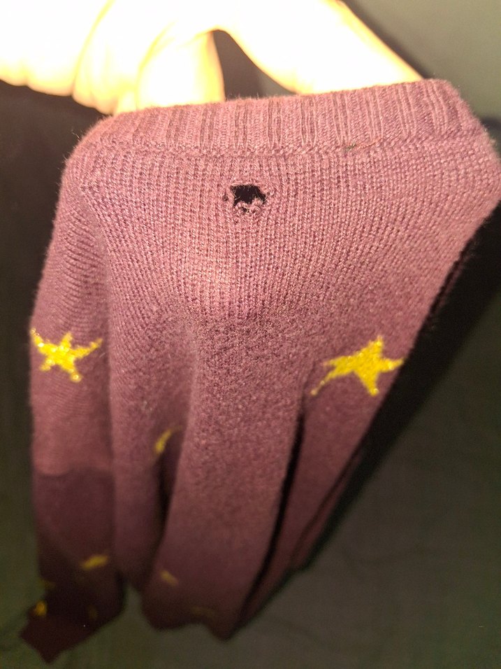 Mor Düğmeli Uzun Kollu Hırka - Görsel 3