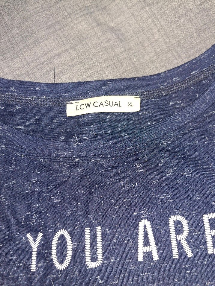 Gri Baskılı Pamuklu Kısa Kollu  Tişört - Görsel 3