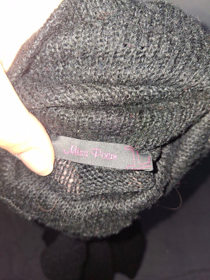 Siyah Boğazlı Kadın Triko Kazak - Görsel 2