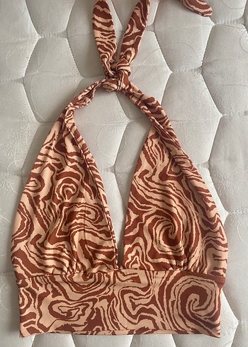 Kahverengi Batik Bohem Mini Bralet