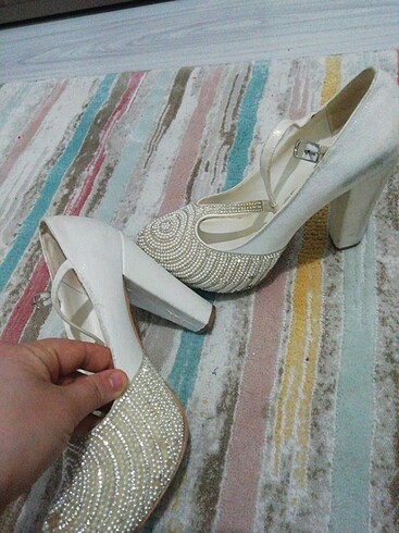 39 Beden beyaz Renk Topuklu ayakkabı 