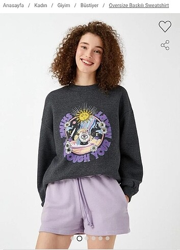 Oversize baskılı sweatshirt