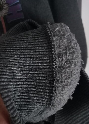 xs Beden gri Renk Oversize baskılı sweatshirt