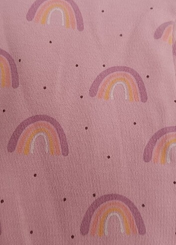 HelloBaby Pembe Gökkuşağı desenli Kız Bebek Tulum
