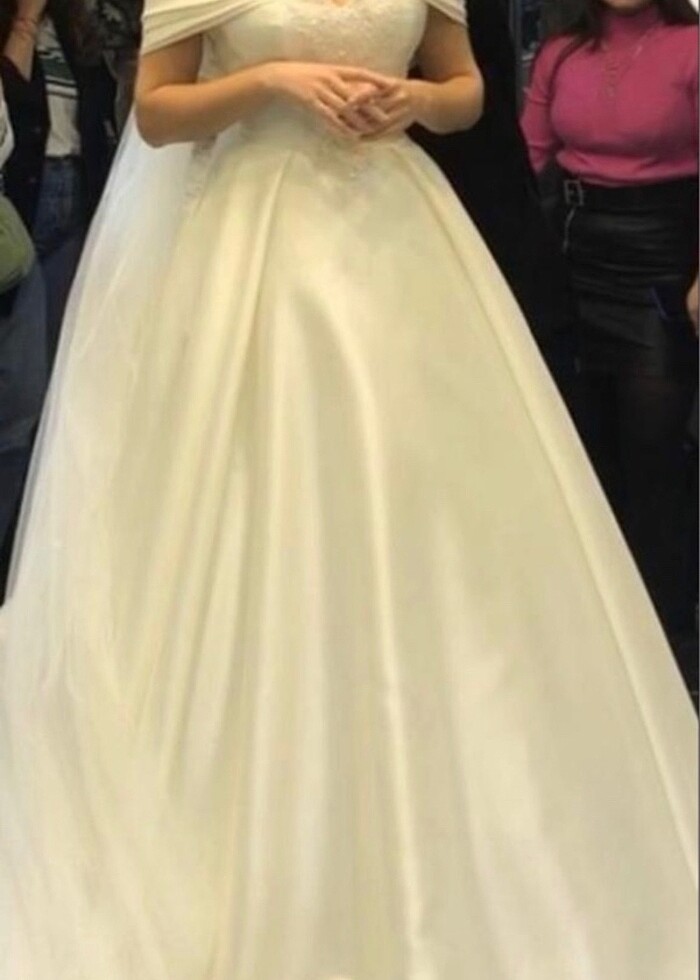 SATEN İNCİ İŞLEMELİ GELİNLİK - Görsel 5