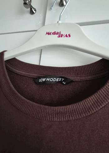 Kahverengi Uzun Kollu sweat elbise - Görsel 3