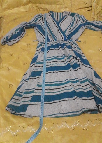 Uzun, bol kesim, çizgili kadın elbise - Görsel 8