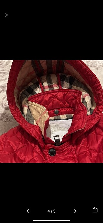 24-36 Ay Beden kırmızı Renk BURBERRY çocuk mevsimlik