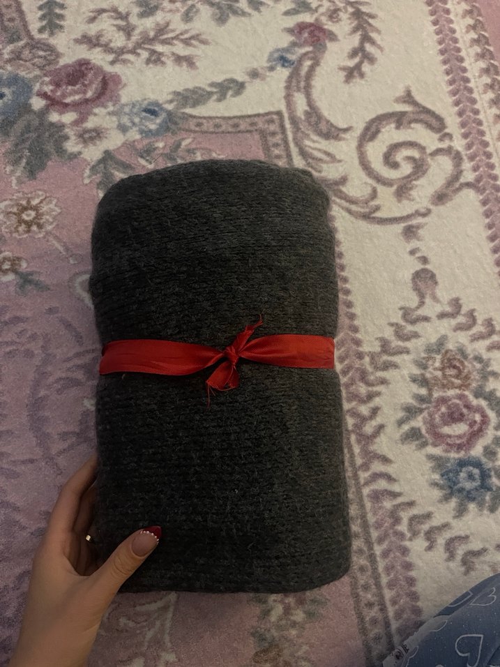 Gri Örgü Kadın Atkı - Görsel 4