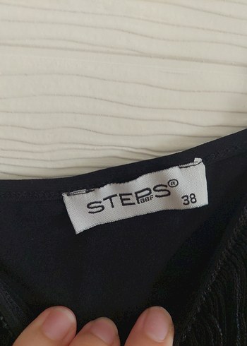 38 Beden siyah Renk Püsküllü Siyah Askılı Mini Elbise