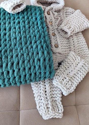 Puffy Örgü Çocuk Battaniyesi ve tulumu - Görsel 5