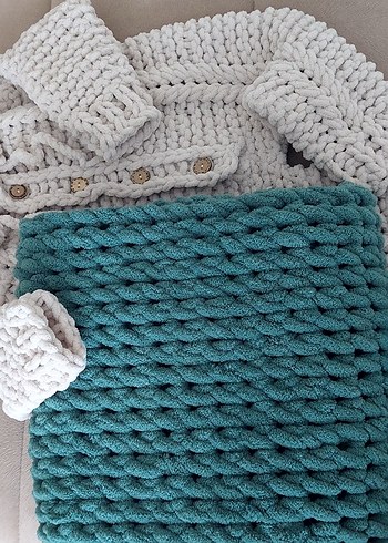 Puffy Örgü Çocuk Battaniyesi ve tulumu - Görsel 8