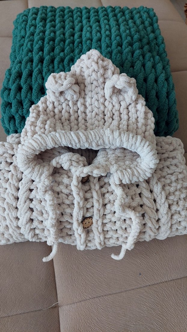 Puffy Örgü Çocuk Battaniyesi ve tulumu - Görsel 4