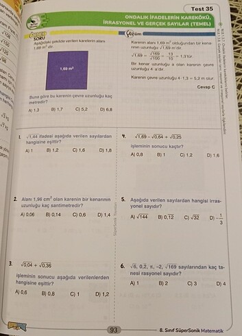 Tonguç 8.sınıf LGS Matematik kitabı - Görsel 7