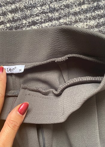 Trendyol & Milla Gri Pilili Kadın Kumaş Pantolon