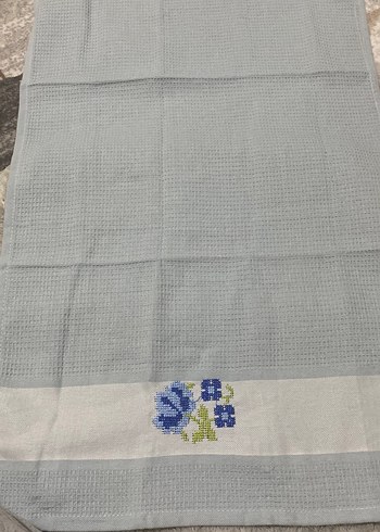 Beden mavi Renk Nakışlı Mavi Gri Mutfak Havlu Seti 2li paket