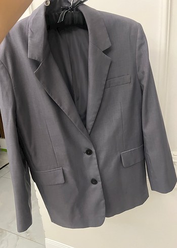 Bershka Gri Midi Kadın Blazer Ceket