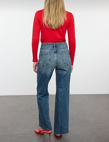 l Beden Koyu wide leg pantolon jean
