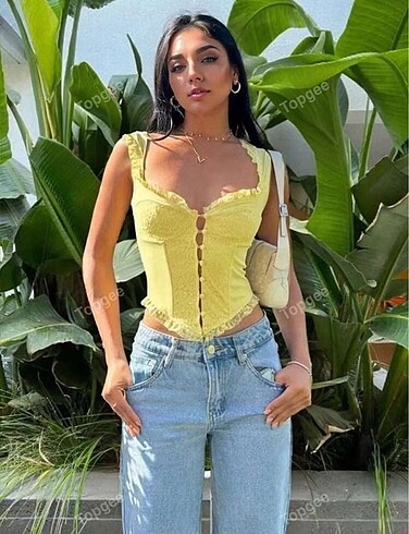 Lolita dekolte fırfırlı korse büstiyer