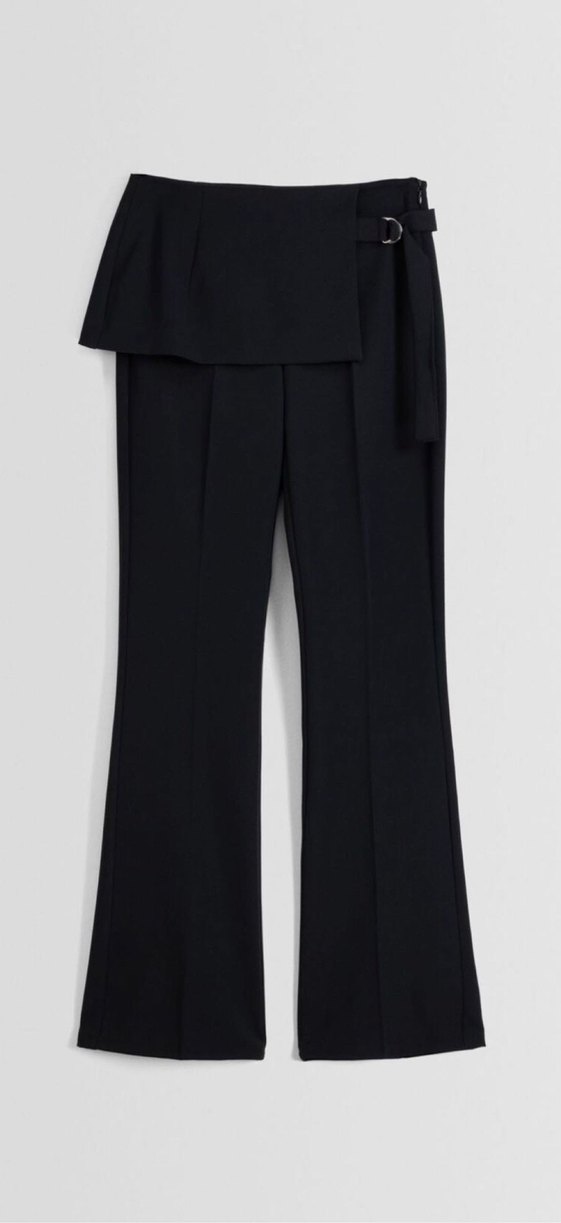 Kadın Siyah Kemerli Denim Pantolon - Görsel 3