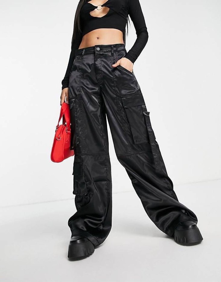 Bershka saten kargo Kemer detay pantolon - Görsel 3