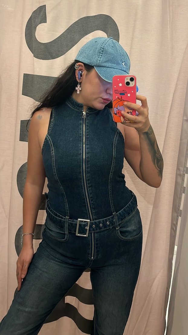 Denim kot fit tulum - Görsel 2