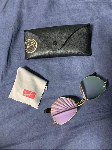 Rayban mor aynalı gözlük leopar kenarlı