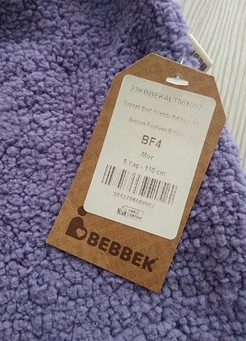 4 Yaş Beden mor Renk Kız çocuk peluş alt 3/4 yaş