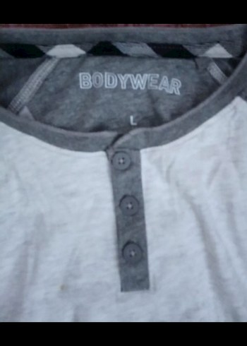 Gri-Beyaz Erkek Çocuk Uzun Kollu Tişört (erkek pijama üstü) - Görsel 2