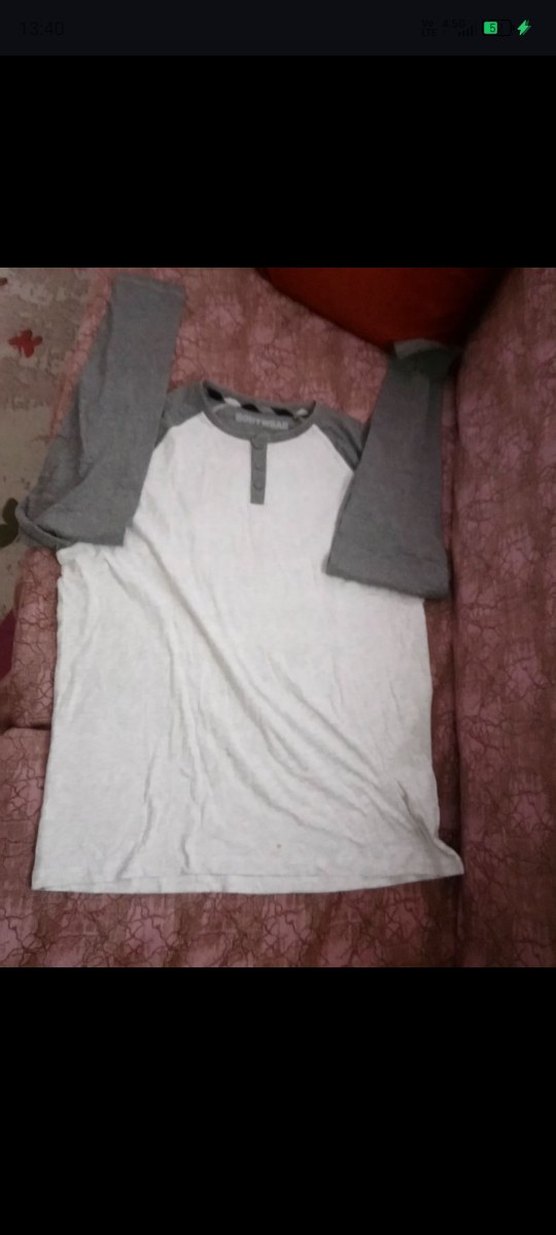 Gri-Beyaz Erkek Çocuk Uzun Kollu Tişört (erkek pijama üstü) - Görsel 4