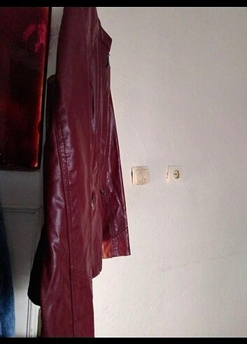 38 Beden bordo Renk Deri mont