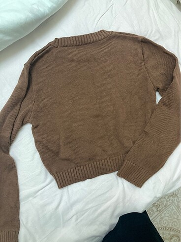 Pull and Bear pull and bear kahverengi crop kazak