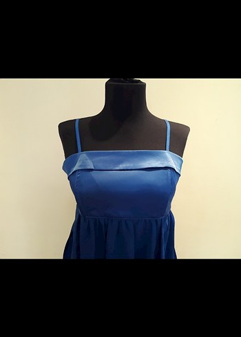 Saks Mavisi Renkte Abiye Elbise - Görsel 12