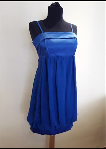 Saks Mavisi Renkte Abiye Elbise - Görsel 14