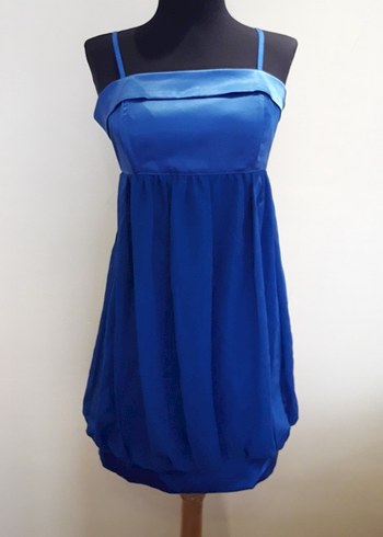 Saks Mavisi Renkte Abiye Elbise - Görsel 13