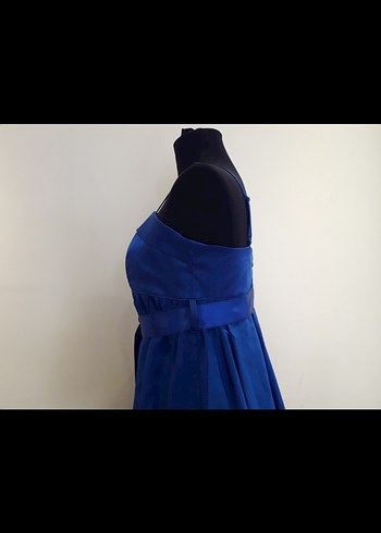 Saks Mavisi Renkte Abiye Elbise - Görsel 11