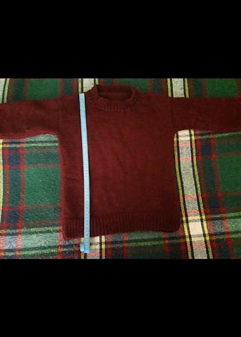 Bordo Kadın Örgü Bisiklet Yaka Kazak - Görsel 12